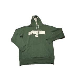 Michigan State Spartans Adult Medium Green Embroidered Pullover Hoodie